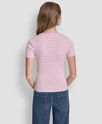 Dkny Jeans Women's Crewneck Striped Top