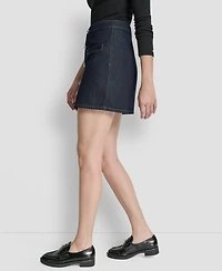 Dkny Jeans Women's High-Rise Button-Front Mini Skirt