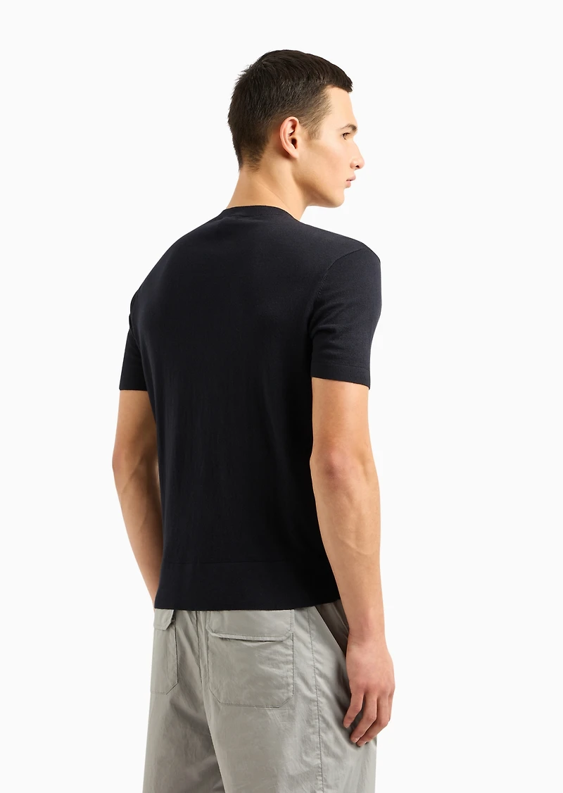 A|X Armani Exchange Men's Short Sleeve Textured Combed Cotton T-Shirt