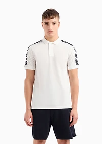A|X Armani Exchange Men's Cotton Short Sleeve Logo-Trim Polo Shirt