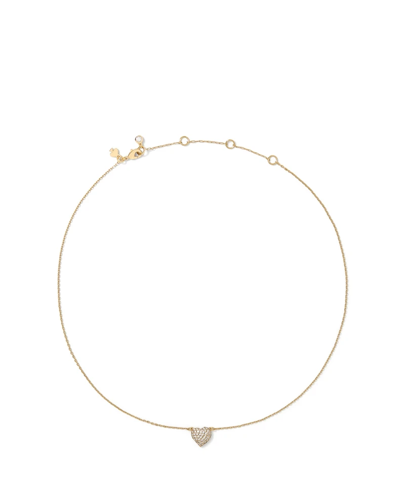 kate spade new york Amour Cubic Zirconia Gold-Tone Pave Pendant Necklace