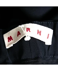 Pre-Owned Marni Women's Navy Blue Crepe Tapered Pants