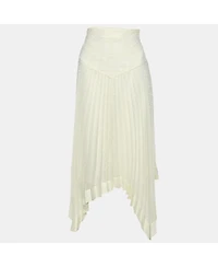 Pre-Owned Zimmermann Women's Cream Espionage Sunburst Pleated Lace Skirt