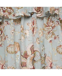 Pre-Owned Zimmermann Women's Blue Floral Print Cotton Ruffled Blouse