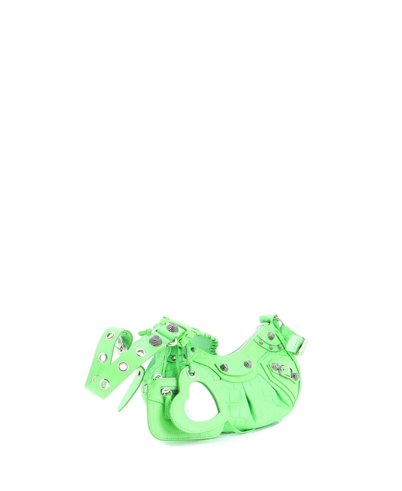 Pre-Owned Balenciaga Xs Le Cagole Giant Studs Shoulder Bag Embossed Leather