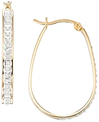 Macy's Diamond Accent Hoop Earrings (0.01 ct. t.w.) in 18K Gold Over Sterling Silver