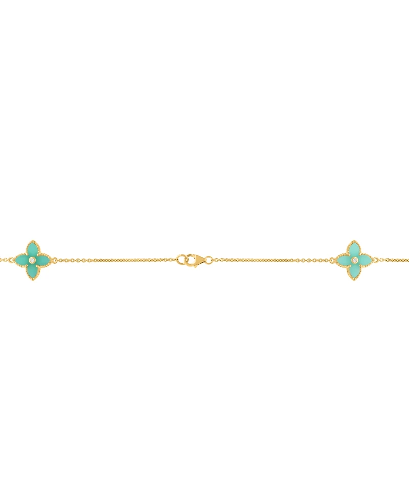 Effy Collection Amazonite (30-5/8 ct. t.w.) and White Topaz (1/4 ct. t.w.) Necklace in 14k Yellow Gold Over Silver