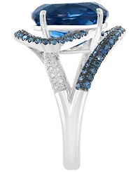 Effy Collection London Blue Topaz (6-1/3 ct. t.w.) and White Diamond Ring (5/8 ct. t.w.) in 14k White Gold