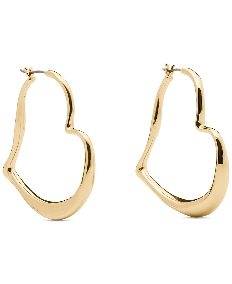 kate spade new york Amour Gold-Tone Heart Hoop Earrings