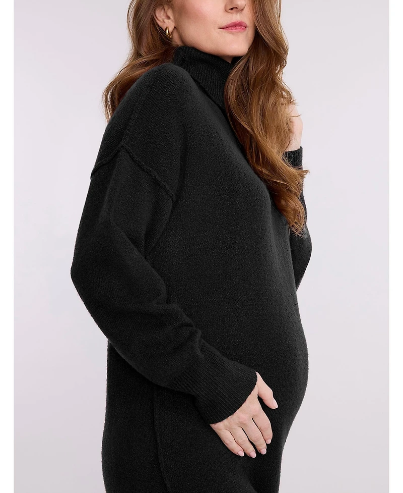 Motherhood Maternity Maternity Motherhood Long Sleeve Turtleneck Sweater Tunic Dress