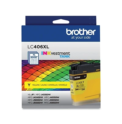 Brother LC406XLYS INKvestment 5,000 Page-Yield High-Yield Ink - Yellow