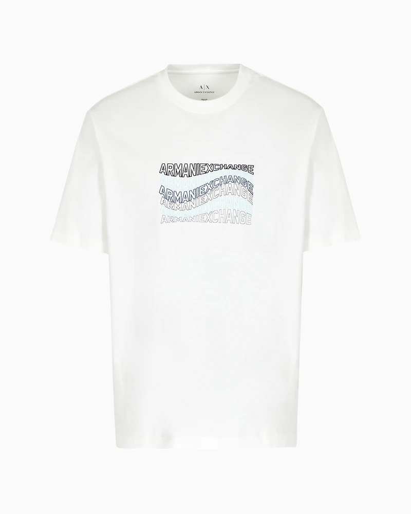 A|X Armani Exchange Men's Cotton Wave Logo Print T Shirt