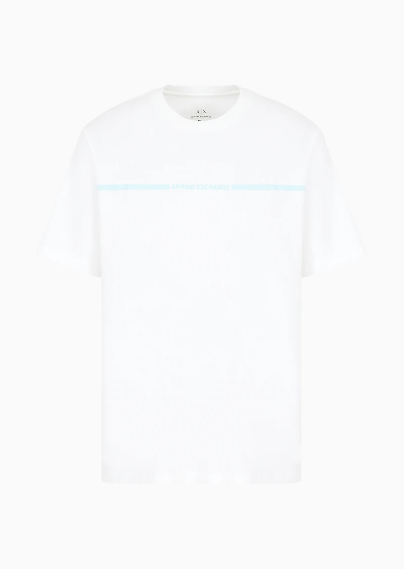 A|X Armani Exchange Men's Short Sleeve Skinny Stripe Logo T-Shirt