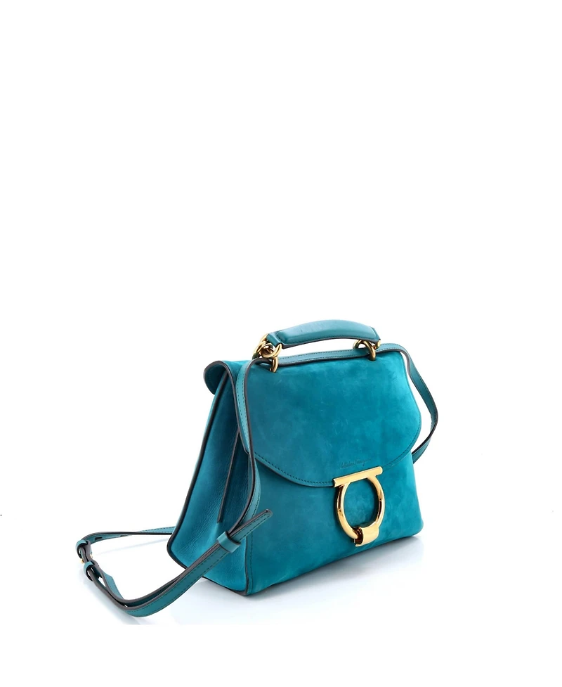 Pre-Owned Salvatore Ferragamo Large Margot Satchel Suede