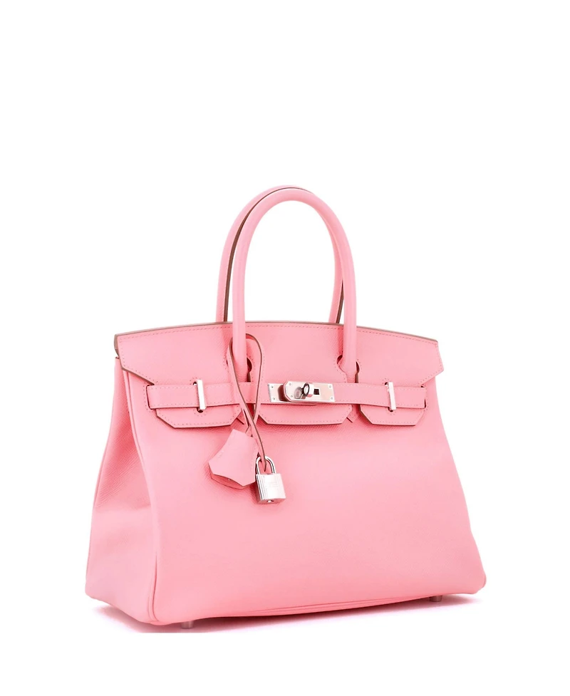 Pre-Owned Hermes Birkin 30 Handbag Pink Epsom with Palladium Hardware