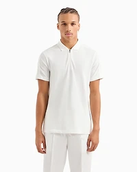 A|X Armani Exchange Men's Regular-Fit Embroidered Logo 1/4-Zip Polo Shirt