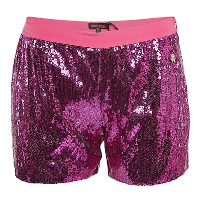 Pre-Owned Roberto Cavalli Women's Pink Sequin Shorts