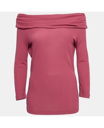 Pre-Owned Moschino Women's Cheap Stretch Knit Off Shoulder Top