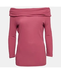 Pre-Owned Moschino Women's Cheap Stretch Knit Off Shoulder Top