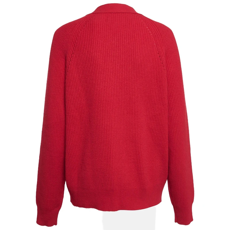 Pre-Owned Zadig & Voltaire Women's Pre-Owned Zadig and Voltaire Red Rib Knit Lace-Up Kassy Lc Sweater