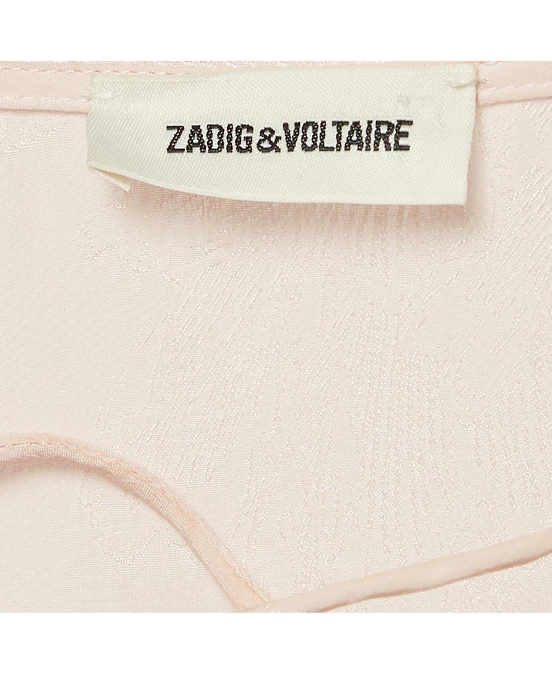 Pre-Owned Zadig & Voltaire Women's Floral Jacquard Ruffled Time Lace-Up Top