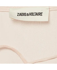 Pre-Owned Zadig & Voltaire Women's Floral Jacquard Ruffled Time Lace-Up Top