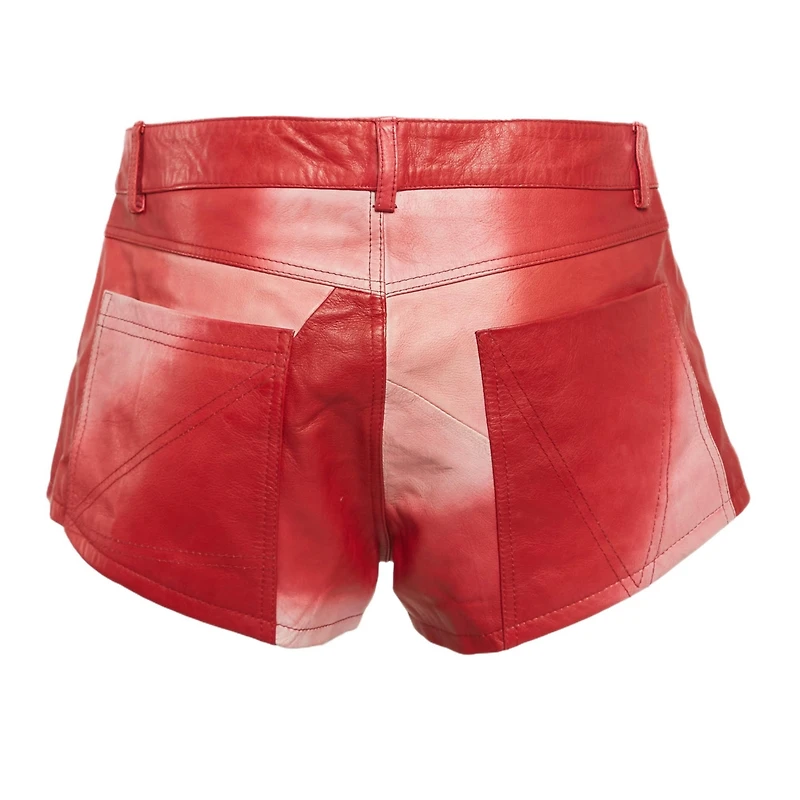 Pre-Owned Zadig & Voltaire Women's Red Leather Saya Patch Shorts