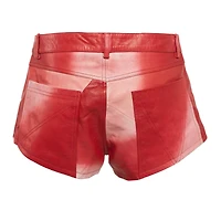 Pre-Owned Zadig & Voltaire Women's Red Leather Saya Patch Shorts