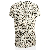 Pre-Owned Zadig & Voltaire Women's Leopard Print Linen Jersey Oversized T-Shirt