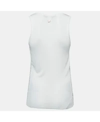 Pre-Owned Roberto Cavalli Women's Jersey Lace Trimmed Tank Top