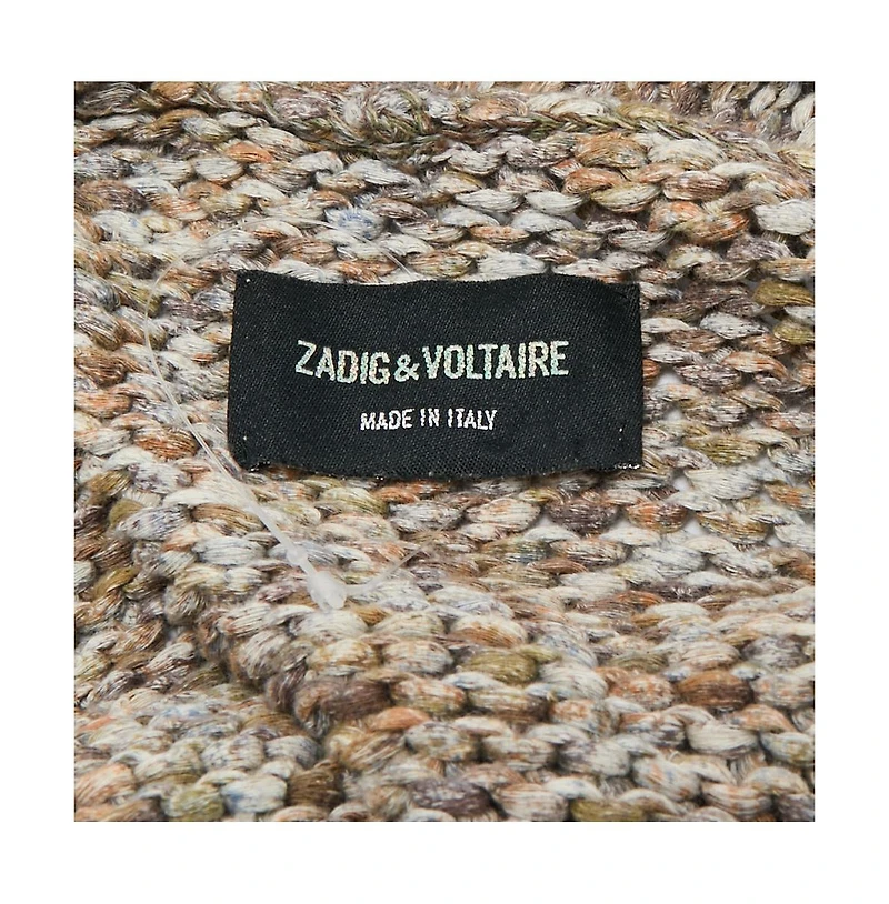 Pre-Owned Zadig & Voltaire Women's Brown Cotton Rib Knit Mia Cardigan