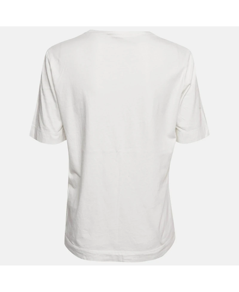 Pre-Owned Love Moschino Women's Blue Striped Denim Button Front Shirt