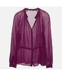 Pre-Owned Roberto Cavalli Women's Crinkled Silk Slim Fit Shirt