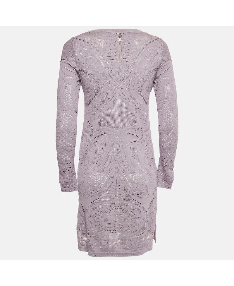 Pre-Owned Roberto Cavalli Women's Lavender Knit Mini Dress