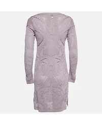 Pre-Owned Roberto Cavalli Women's Lavender Knit Mini Dress