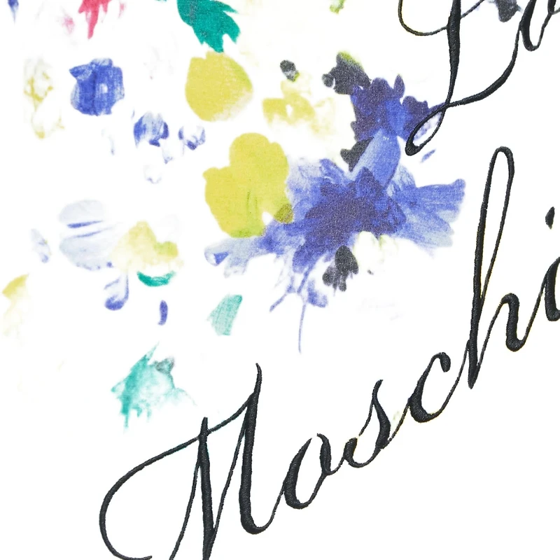 Pre-Owned Love Moschino Women's Multicolor Floral Print Knit Inlay T-Shirt