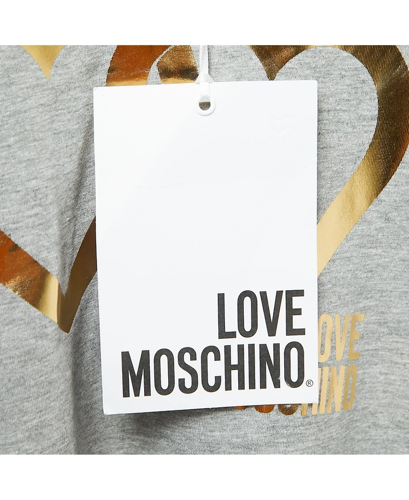 Pre-Owned Love Moschino Women's Blue Striped Denim Button Front Shirt