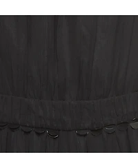 Pre-Owned Moschino Women's Cheap and Chic Vintage Black Silk Midi Dress with Metal Embellished Neck