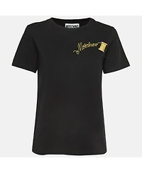 Pre-Owned Moschino Women's Couture Logo Embroidered Cotton Half Sleeve T-Shirt