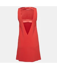 Pre-Owned Zadig & Voltaire Women's Red Crepe Cut-Out Sleeveless Mini Dress