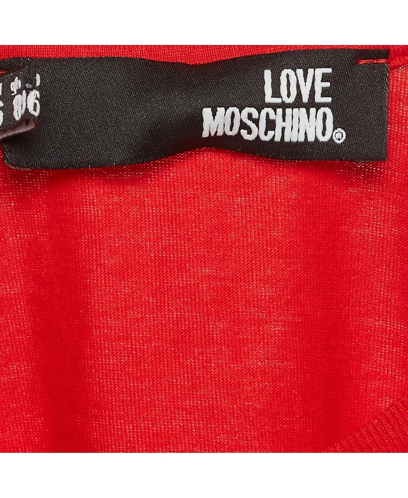 Pre-Owned Love Moschino Women's Blue Striped Denim Button Front Shirt