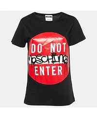 Pre-Owned Moschino Women's Couture Do Not Enter Print Cotton T-Shirt
