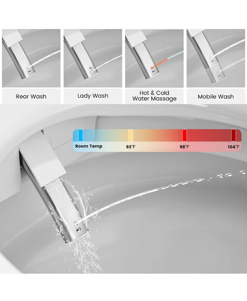 Casainc Smart One-Piece Bathroom Fixture With Heated Seat, Auto Flush, Wash, Dryer And Deodorizer