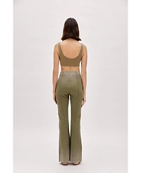 Pcfg Women's Cotton Acid Washed Flare Sweatpant