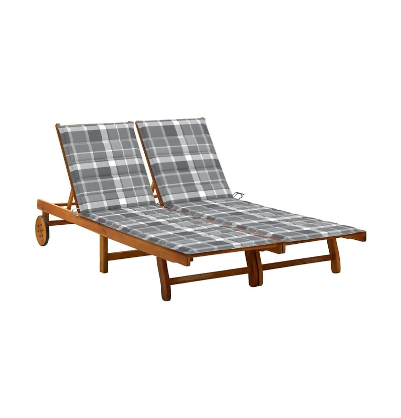vidaXL Sunlounger Acacia wood Solid acacia wood Large