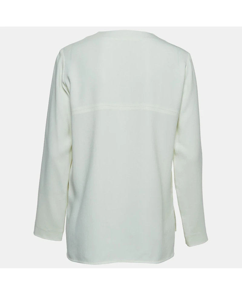 Pre-Owned Stella Mccartney Women's Off White Crepe Long Sleeve Blouse
