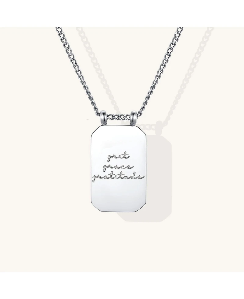 Mantra Grit Grace Gratitude Note To Self Necklace Yellow Gold
