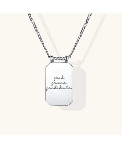Mantra Grit Grace Gratitude Note To Self Necklace Yellow Gold