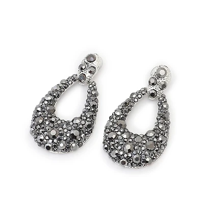 Sohi Women's Embellished Cluster Teardrop Earrings