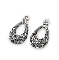 Sohi Women's Embellished Cluster Teardrop Earrings